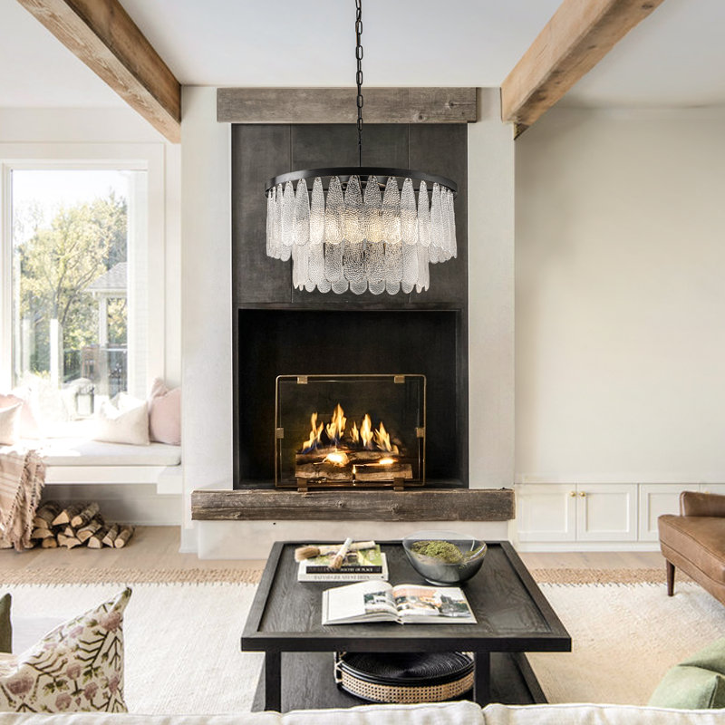 Black round chandelier light on sale